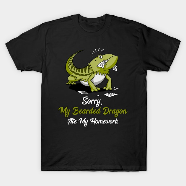 Bearded Dragon Ate My Homework T-Shirt by underheaven